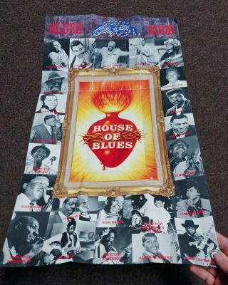 Very Rare Vintage Chicago House Of Blues; Blues Brothers;blues Gods Promo Poster