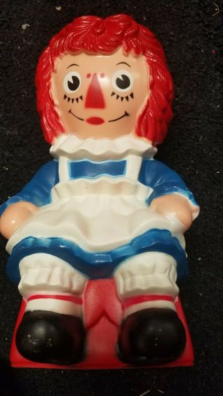Raggedy Ann Coin Bank The Bobbs Merrill Co 1972 My Toy Co Hard Plastic Vintage