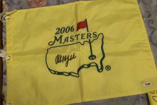 Phil Mickelson Signed Auto Official 2006 Pga Masters Flag Beckett Bas