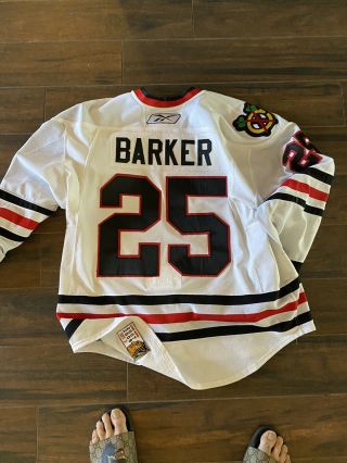 Chicago Blackhawks Cam Barker Game Worn Jersey With.  W/ Signed Pic