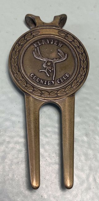 Vintage Elkview Country Club Divot Repair Tool Golf Ball Marker Carbondale Pa