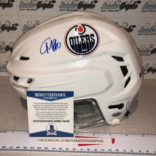 Connor Mcdavid Edmonton Oilers Signed Autographed Ccm Game Helmet - Bas