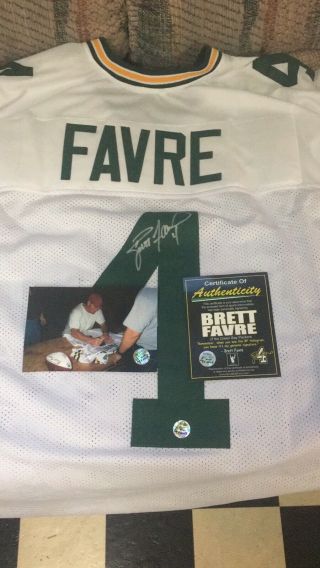 Brett Favre Signed Packers Away Jersey Autographed Auto Sz Xl Favre
