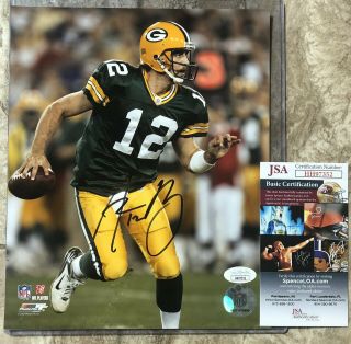 Aaron Rodgers Signed 8x10 Photo Green Bay Packers Autograph With Jsa