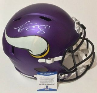 Kirk Cousins Minnesota Vikings Signed Auto Full Size Speed Helmet Beckett Bas
