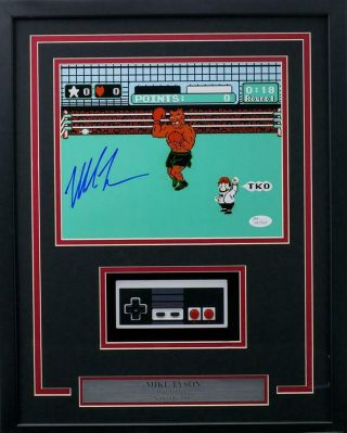Mike Tyson Signed Framed 8x10 Punch Out Photo Nintendo Controller Jsa
