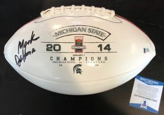 Mark Dantonio Signed Michigan State 2014 Rose Bowl Football Beckett F19533