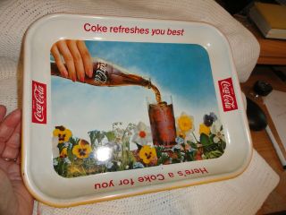 Vintage 1961 Coca - Cola Ad Tray Coke Refreshes You Best - Here’s A Coke For You