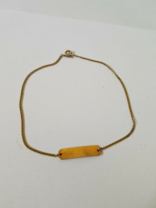 Vintage Gold Ankle Bracelet - 8 3/4 "