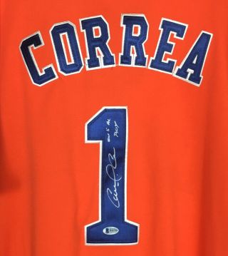 Carlos Correa Signed Jersey W/inscription " 2015 Al Roy " Auto Astros Beckett