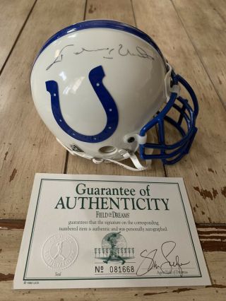 Johnny Unitas Autographed/signed Mini Helmet Baltimore Colts Indianapolis