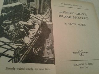 1952 Vintage Beverly Gray ' s Island Mystery Hardcover Book Clover Books Mystery 2