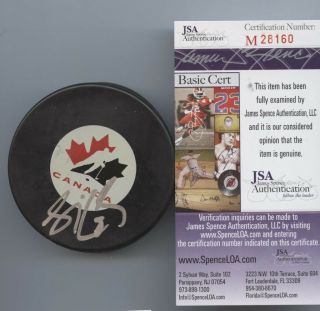 Sidney Crosby Signed Team Canada Puck Penguins Jsa Authenticated M28160
