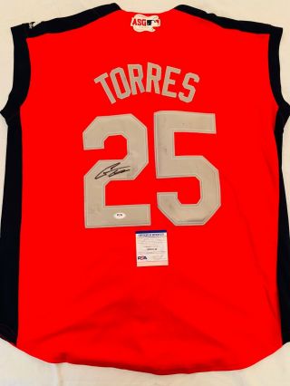 Gleyber Torres Signed 2019 All Star Game Jersey York Yankees,  Psa/dna