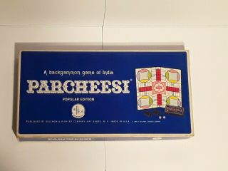 Vintage Selright 1964 Parcheesi Popular Edition Backgammon Board Game Of India
