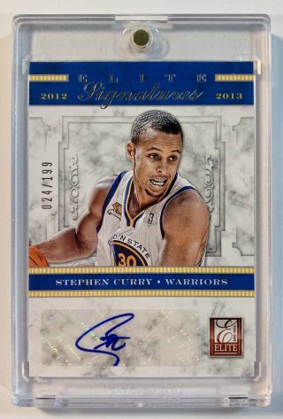 2012 - 13 Stephen Curry Warriors Panini Elite Sigs 7 Auto Signed Sp 024/199