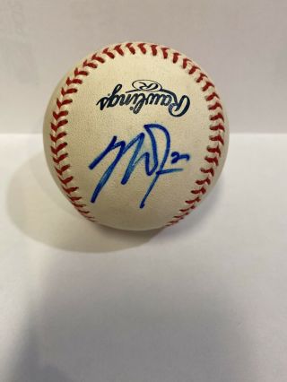 Mike Trout Signed Autographed Rawlings Oml Baseball Beckett Bas Full Letter