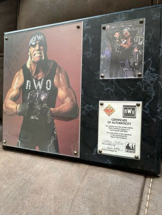 Wcw Hollywood Hulk Hogan Plaque Signed Autographed Wwf Wwe Tna Nwo