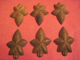 Vtg 5 - Pointed Leaf Brass Jewely Findings Settings 1.  5 "
