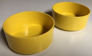 Vintage Heller By Massimo Vignelli 2 Yellow Bowls (1 Small Chip)
