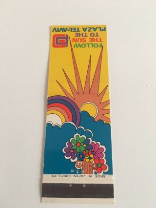 Vintage Matchbook Cover “follow The Sun To The Plaza Tel - Aviv” Israel