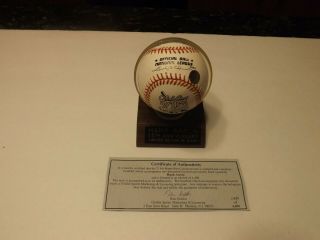 Hank Aaron Atlanta Braves Signed 715 Home Run 25th Anniversary Logo Baseball
