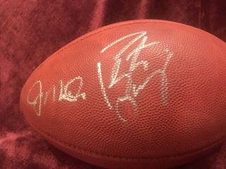 Peyton Manning & Joe Montana Autographed Wilson " The Duke " Football Psa/steiner