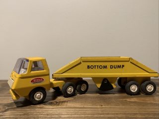 Vintage 1974 - 75 Tonka Toys Mini Yellow Bottom Dump Truck - Construction Set 822