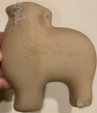 Vintage Brown Bag Cookie Art Stoneware 1983 Sheep 2
