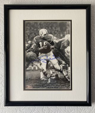 Johnny Unitas Autographed Framed Photo Uda Certified Baltimore Colts