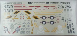 Vintage 1/48 Testors F - 14 A Tomcat Decal