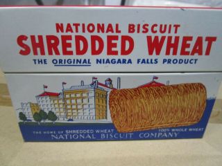 Vintage 1973 Nabisco National Biscuit Shredded Wheat Metal Tin Recipe Box