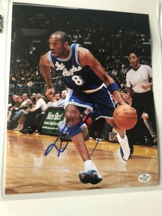 Signed Kobe Bryant 8x10 Autographed Photo Blue Lakers Jersey
