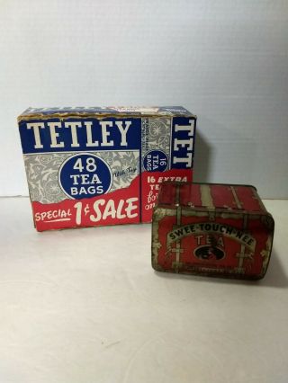 VINTAGE CARDBOARD TETLEY TEA BOX & SWEE - TOUCH - NEE TEA TIN TREASURE CHEST 2