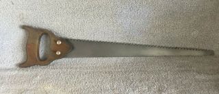 Double Edge Blade Pruning Saw Rip - Cross Cut Saw Vintage Wood Handle 19” Blade