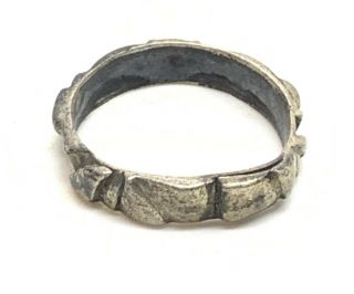Vtg Size 6.  5 Hand Forged Brutalist Sterling Silver Ring