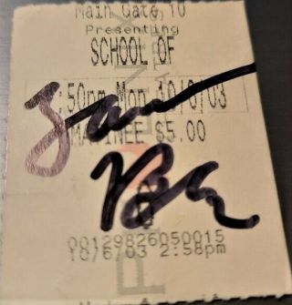 Jack Black School Of Rock 2003 Vtg Signed Movie Ticket Stub Proof Rare 03 Comedy