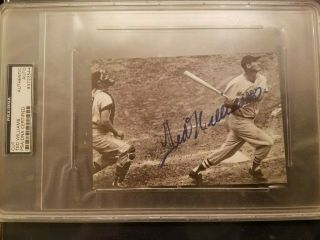 Ted Williams Cut Auto Signed 5.  5 " X 4 " Black & White Photo Psa/dna Certified