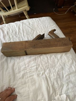 Vintage Antique Wood Wooden Block Plane 18”beautiful Old Tool Woodworking Rare