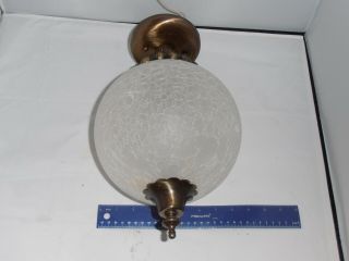 Vintage Ceiling Light Fixture With 8 " Crackle Globe