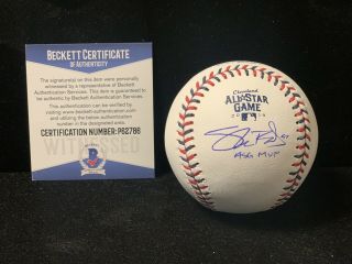 Shane Bieber Autograph Cleveland Indians Signed 2019 All - Star Baseball Bas
