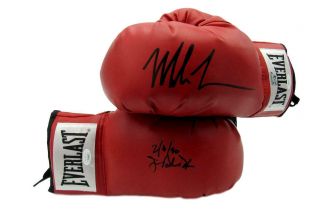 Iron Mike Tyson Buster Douglas Signed Everlast Boxing Gloves Jsa 154757