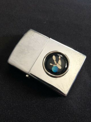 Vintage Zippo - Like Silver Plated Lighter With Bowling Pins/ball.
