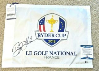 Bryson Dechambeau Signed 2018 Ryder Cup Le Golf Flag 2020 Us Open Masters Bas