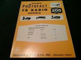 Vintage Sams Photofact Cb Radio Series Cb - 205 July,  1978