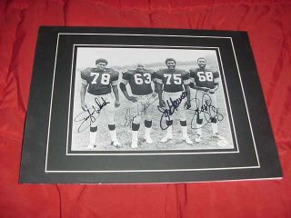 Pittsburgh Steelers Steel Curtain Signed Auto 12x16 Matted Photo By 4 Coa/holo