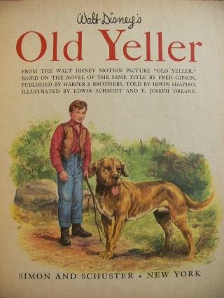 2 Vintage Little Golden Books WALT DISNEY ' S OLD YELLER,  SAVAGE SAM 