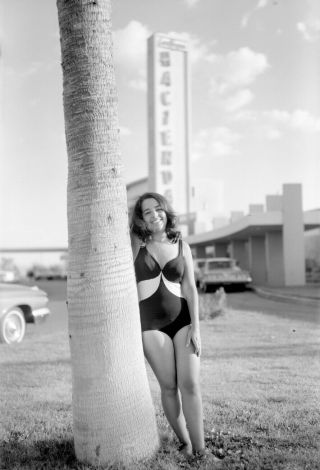 Vintage Pinup Negative 1960s Sexy Brunette Outdoor Pose
