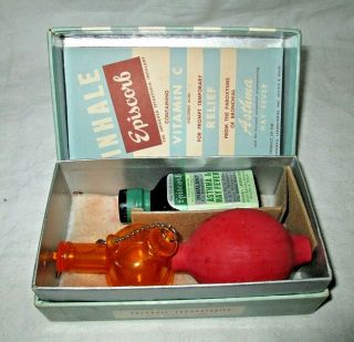 Vintage Episcorb Asthma &hay Fever Epinephrin Inhalant Medical Inhaler