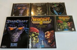 Vintage Warcraft 2 / Starcraft Version 1 Brood War Beyond Dark Portal Pc Games